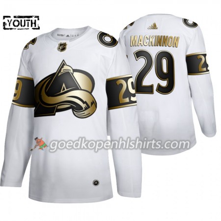 Colorado Avalanche Nathan MacKinnon 29 Adidas 2019-2020 Golden Edition Wit Authentic Shirt - Kinderen